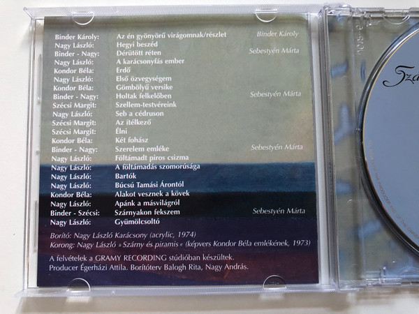Szárnyakon Fekszem - Mohai Gábor, Sebestyén Márta, Binder Károly / Nagy László, Szécsi Margit, Kondor Béla / Gramy Records Audio CD 1999 / GR-019