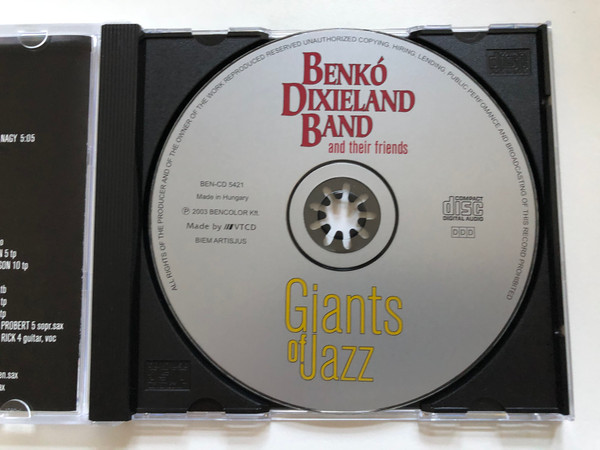 Benko Dixieland Band and their friends - Giants of Jazz / Freddy Hubbard, George ''Firehouse'' Probert, ''Wild'' Bill Davison, Harry ''Sweet'' Edison, Tony Scott, Al Grey, Eddy Davis, Rosay / Bencolor Audio CD 2003 / BEN-CD 5421