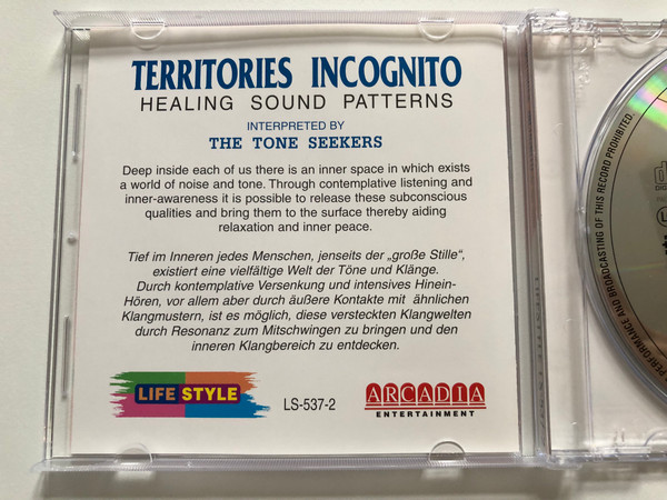Territories Incognito (Healing Sound Patterns) - The Tone Seekers / Lifestyle Audio CD / LS-537-2