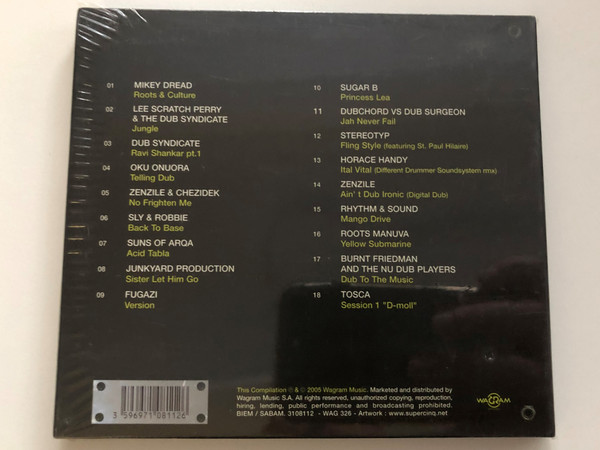 Zenzile – Bass Culture : A Zenzile Mix / Inclus: Lee Scratch Perry, Sly & Robbie, Dub Syndicate, Roots Manuva... + 2 Titres inedits de Zenzile / Wagram Electronic Audio CD 2005 / 3108112
