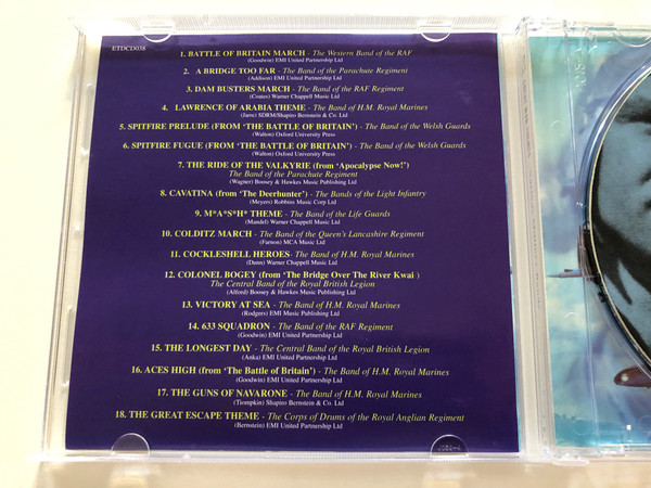 Great War Themes / Featuring: Colonel Bogey, The Battle Of Britain March, Dam Busters March, Aces High, The Great Escape Theme, and many more / E2 Audio CD 1998 / ETDCD 038