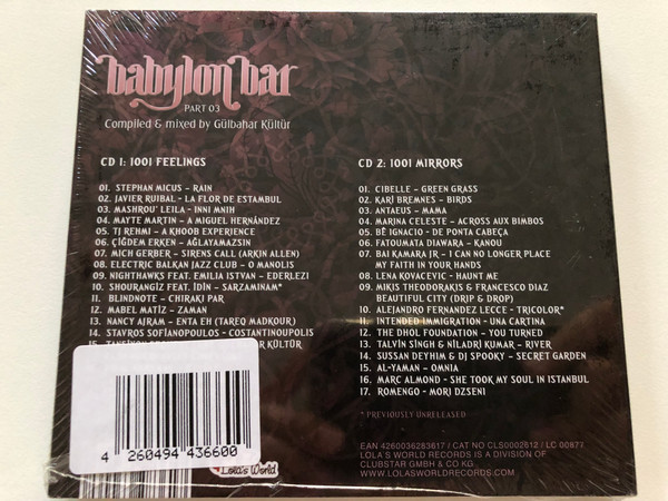Babylon Bar Part 03 / Emotional & Sensual World Grooves, Compiled & Mixed by Gulbahar Kultur / Lola's World 2x Audio CD / CLS0002612