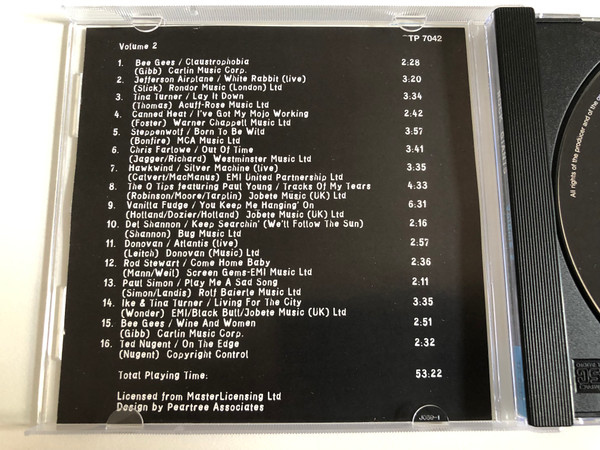 Rock Giants - Volume 2 / Rod Stewart, Bee Gees, Tina Turner, Paul Simon, and many more / MasterTone Audio CD 1996 / TP 7042
