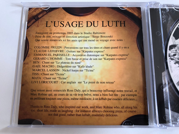 L'usage du Luth - Serge Bouzouki, Paddy Lemercier / Buda Musique Audio CD 2006 / 860111