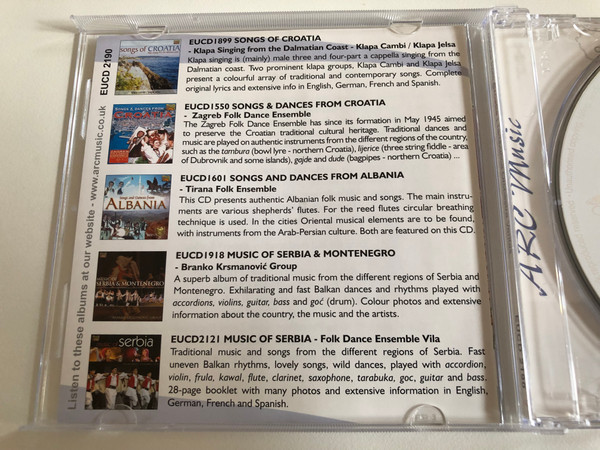 Folklore from Croatia - Tamburica orchestra veritas / ARC Music Audio CD 2008 / EUCD2190