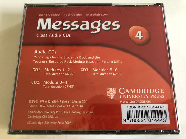 Messages Class: Level 4 / 3 Audio CDs / Authors: Diana Goodey, Noel Goodey, Meredith Levy / Publisher: Cambridge University Press (9780521614443)