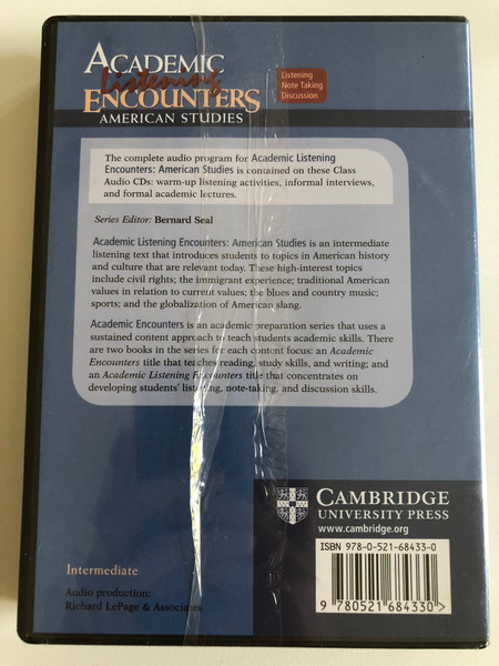Academic Listening Encounters: American Studies Class / 3 Audio CDs / Authors: Herbert Puchta, Jeff Stranks / Publisher: Cambridge University Press (9780521684330)