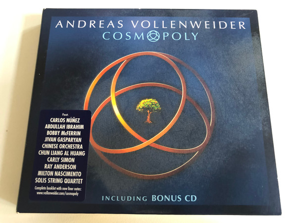 Andreas Vollenweider – Cosmopoly - Including Bonus CD / Feat. Carlos Nunez, Abdullah Ibrahim, Bobby McFerrin, Jivan Gasparyan, Chinese Orchestra, Chun Liang Al Huang, Carly Simon / Content Records 2x Audio CD / 0166732CTT