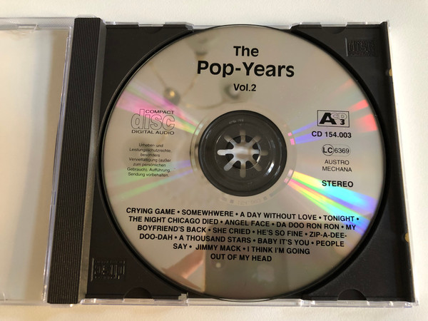 The Pop Years - Vol.2 / Neuaufnahmen In Verbesserter Stereo-Qualitat / Dave Berry, The Shirelles, Rubettes, u.v.a.m. / ACD Audio CD Stereo / CD 154.003 (9002986540038)