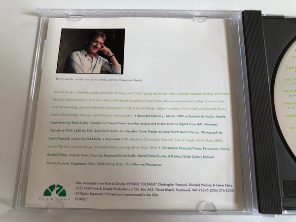 Christopher Peacock – Island Time / Pure & Simple Music Audio CD 1989 / PS-9001