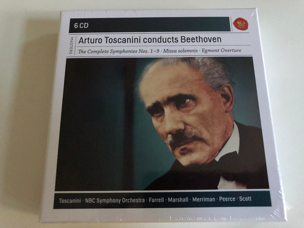 Arturo Toscanini conducts Beethoven - The Complete Symphonies Nos. 1 - 9, Missa solemnis, Egmont Overture / Toscanini, NBC Symphony Orchestra, Farrell, Marshall, Merriman, Peerce, Scott / Sony Music 6x Audio CD 2019 / 19075964772