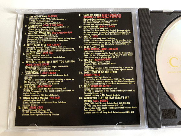 25 Years Of Number 1 Hits - Vol. 6 - 1981-82-83 / REO Speedwagon, Kool & The Gang, Kim Carnes, Kraftwerk, Toto, Spandau Ballet, and many more / Connoisseur Collection Audio CD 1996 / WONE CD 06 