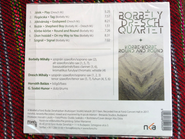 Borbely-Dresch Quartet - Korbe-Korbe, Round And Round / Fonó Records Audio CD 2018 / FA 406-2
