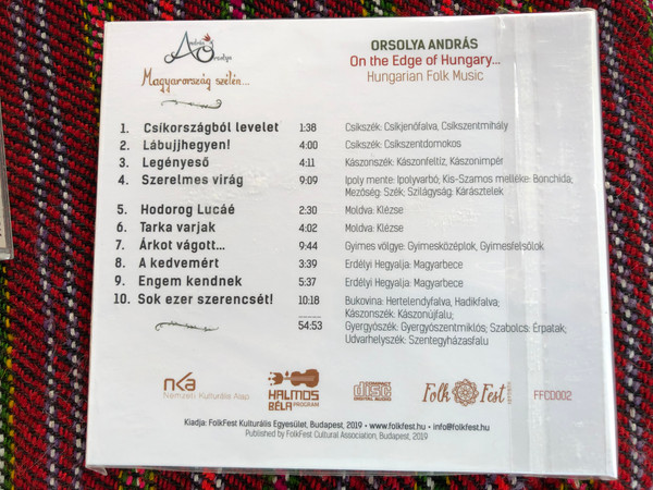 Magyarország szélén... András Orsolya / Magyar Nepzene / FolkFest Audio CD 2019 / FFCD002
