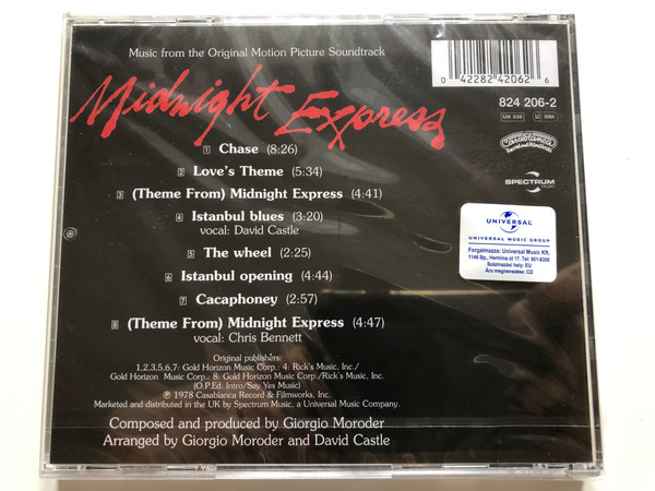 Midnight Express (Music From The Original Motion Picture Soundtrack) - Composed and Produced by Giorgio Moroder / Casablanca Audio CD / 824 206-2 (042282420626)