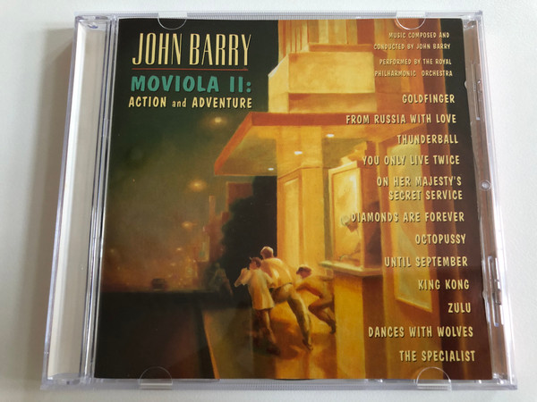 John Barry - Moviola II: Action And Adventure / Music Composed and Conducted by John Barry, Performed by The Royal Philharmonic Orchestra / Goldfinger, From Russia With Love, Thunderball / Epic Soundtrax Audio CD 1995 / 478601 2
