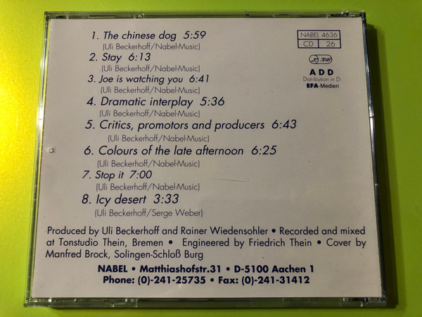 Uli Beckerhoff – Stay / NABEL Audio CD 1989 / NABEL 4636 (NABEL 4636)
