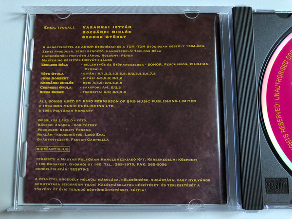 Gipp's Egylet II. - Tűz És Víz / Zebra Audio CD 1994 / 523879-2