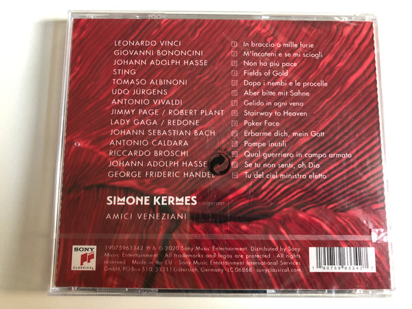 Simone Kermes - Inferno E Paradiso - Amici Veneziani / Sony Classical Audio CD 2020 / 19075963342