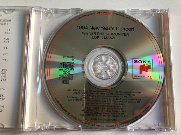 1994 New Year's Concert - Wiener Philharmoniker - Lorin Maazel / Sony Classical Audio CD 1994 / CL 312447 7