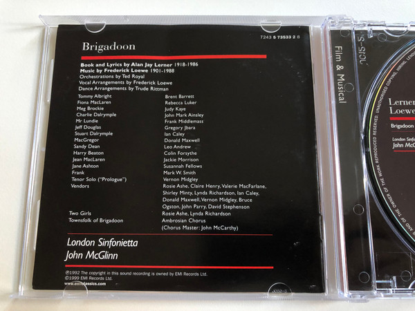 Lerner & Loewe - Brigadoon / London Sinfonietta, John McGlinn / Red Line / EMI Classics Audio CD 1992 Stereo / 724357353328