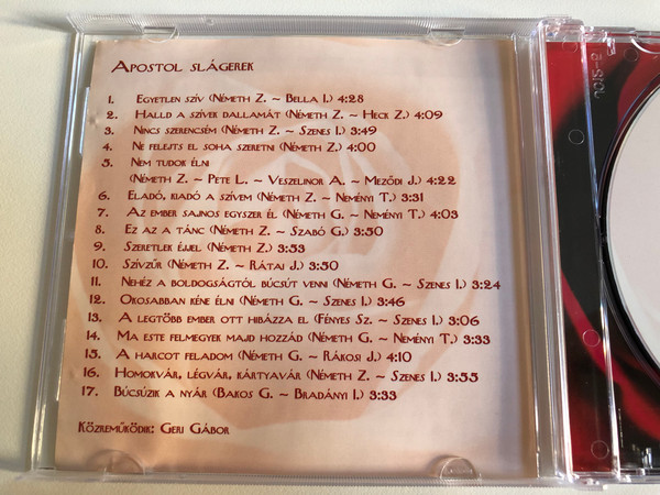 Apostol Slagerek / Elado,kiado a szivem, Halld a szivek dallamat, A legtobb ember ott hibazza el, Nehez a boldogsagtol bucsut venni / Arena Holding Audio CD 2005 / 223 391