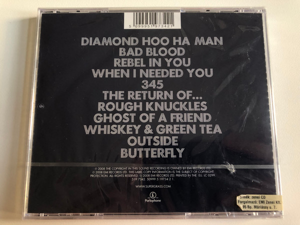 Supergrass – Diamond Hoo Ha / Includes Bad Blood, Diamond Hoo Ha Man and Rebel In You / Parlophone Audio CD 2008 / 519 7342