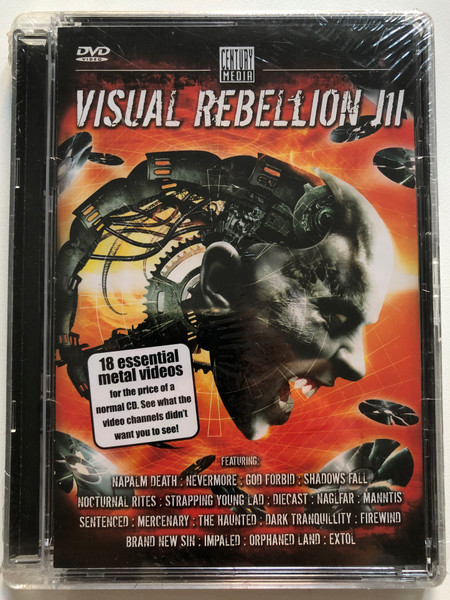 Visual Rebellion III / 18 essential metal videos / Featuring: Napalm Death, Nevermore, God Forbid, Shadows Fall, Nocturnal Rites, Strapping Young Lad, Diecast, Naglfar, Manntis, Sentenced, Mercenary, The Haunted / Century Media DVD CD 2005 / 77656-7P