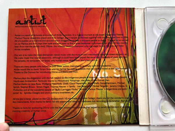 Wireless / airtist - Biodynamic Trance Project / Natural Vibes On, Doromb (Jew's Harp), Human Beatbox, Didgeridoo / Airtist Audio CD 2008 / AR1208-CD