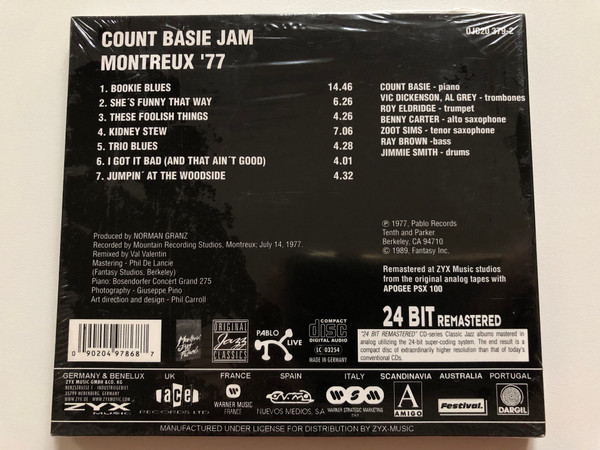 Count Basie Jam (Montreux '77 / Roy Eldridge, Benny Carter, Zoot Sims, Vic Dickenson, Al Grey, Ray Brown, Jimmie Smith / 24 Bit Remastered / Original Jazz Classics Audio CD / OJC20-379-2