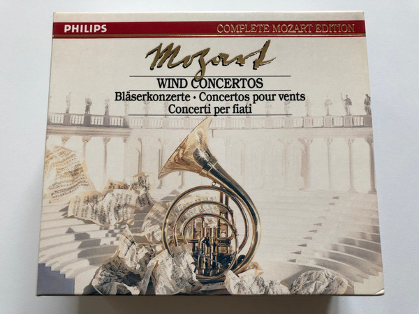 Mozart – Wind Concertos / Blaserkonzerte, Concertos pour vents, Concerti per fiati / Complete Mozart Edition / Philips 5x Audio CD 1991 / 422 509-2