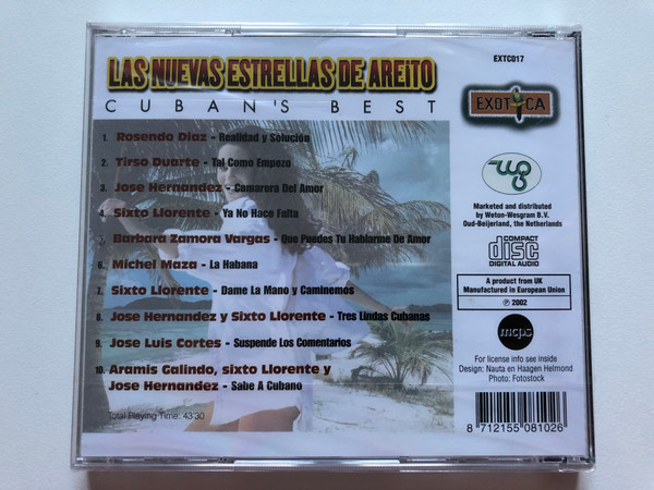 Las Nuevas Estrellas De Areito - Pure Sounds From Cuba - Cuban's Best / Exotica Audio CD 2002 / EXTC017