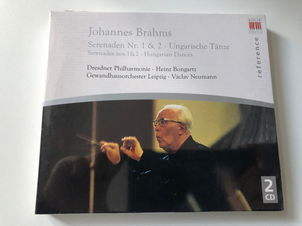 Johannes Brahms - Serenaden Nr. 1 & 2, Ungarische Tanze = Serenades nos. 1 & 2, Hungarian Dances / Dresdner Philharmonie, Heinz Bongartz, Gewandhausorchester Leipzig, Valcav Neumann / Berlin Classics 2x Audio CD 2005 / 0013592BC