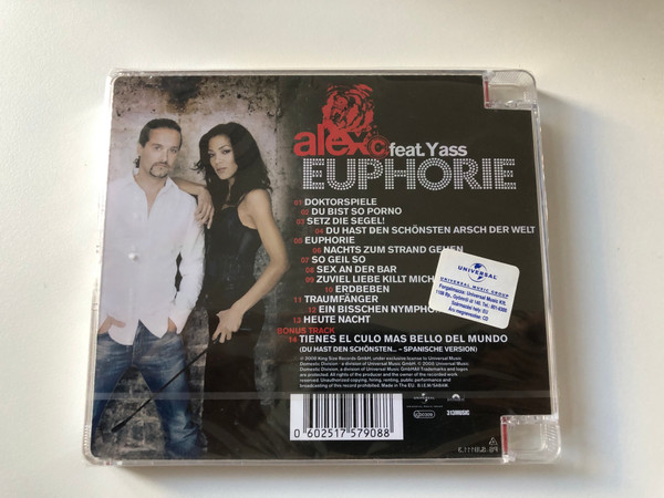 Alex C. Feat. Yass – Euphorie / inkl. dem #1-Hit 'Du Hast Den Schönsten Arsch Der Welt'' & ''Doktorspiele'' + unreleased Bonustrack ''Du Hast Den Schönsten...'' - Spanische Version! / Universal Music Group Audio CD 2008 / 06025-1757908-8