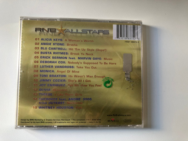 R'N'B All Stars / Angie Stone, Alicia Keys, Luther Vandross, Toni Braxton, Whitney Houston, Busta Rhymes / BMG Audio CD 2003 / 74321 98375 2