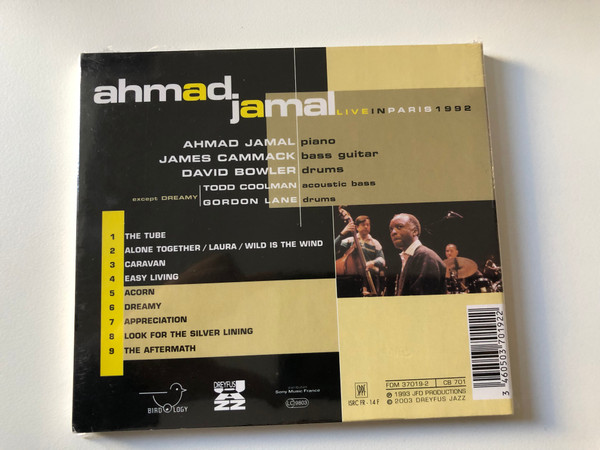 Ahmad Jamal – Live In Paris 1992 / Birdology Audio CD 2003 / FDM 37019-2