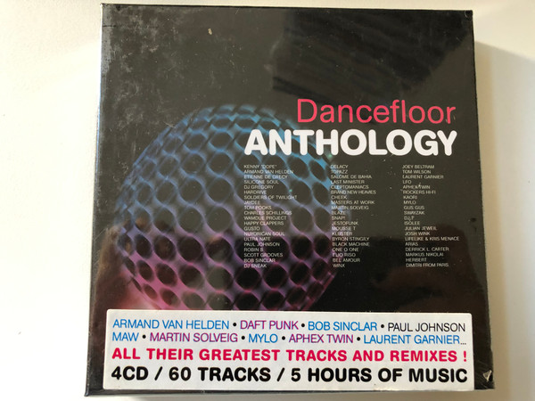 Dancefloor Anthology / Armand Van Helden, Daft Punk, Bob Sinclar, Paul Johnson, MAW, Martin Solveig, Mylo, Aphex Twin, Laurent Garnier,... - All Their Greatest Tracks And Remixes! / Wagram Music 4x Audio CD 2008 / 3138822