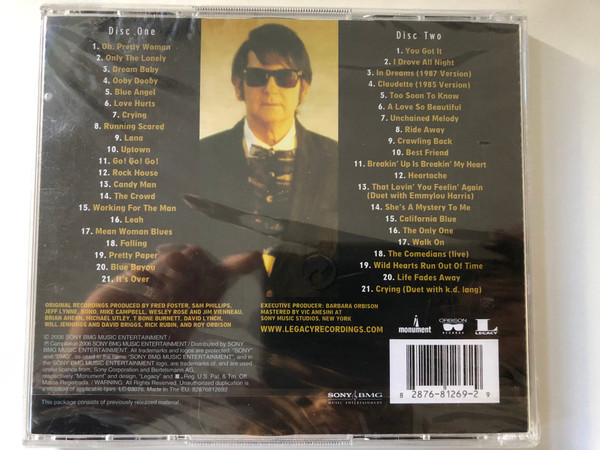 The Essential Roy Orbison / First Ever Career-Spanning Retrospective! All Of Roy's biggest hits on 2CDs. Featuring ''Only The Lonely'', ''Oh, Pretty Woman'' and ''You Got It'' / Monument 2x Audio CD 2006 / 82876812692