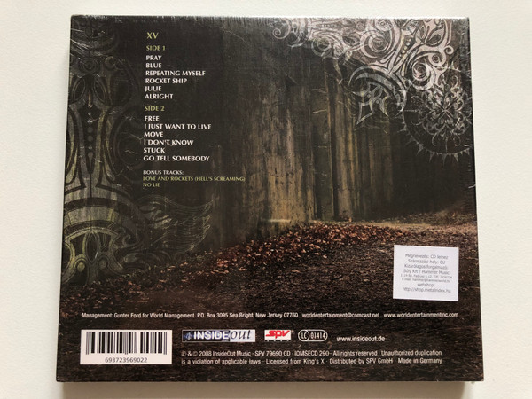 King's X – XV / Inside Out Music Audio CD 2008 / SPV 79690 CD