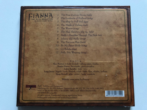 Fianna – The Mad Skeleton (Ir Zene) / Folk Európa Audio CD 2000 / FECD002
