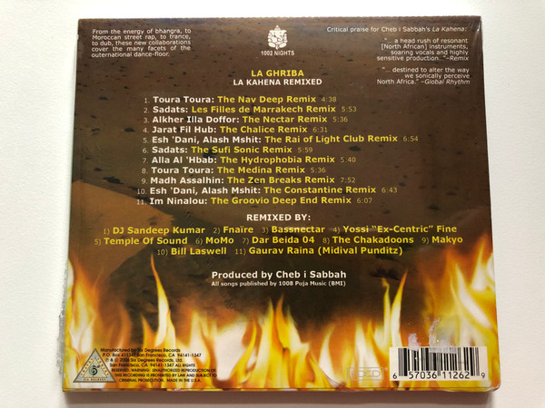 Cheb i Sabbah – La Ghriba: La Kahena Remixed / Six Degrees Travel Series / Six Degrees Records Audio CD 2006 / 657036 1126-2