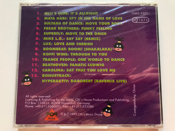DJ Olli's Dance Hits....And Many More / Superfly, Olli's Club, Mata Hari, Boombeat, Mike L.G., ... / Olli's Music Group Audio CD 1995 / OMG 33001