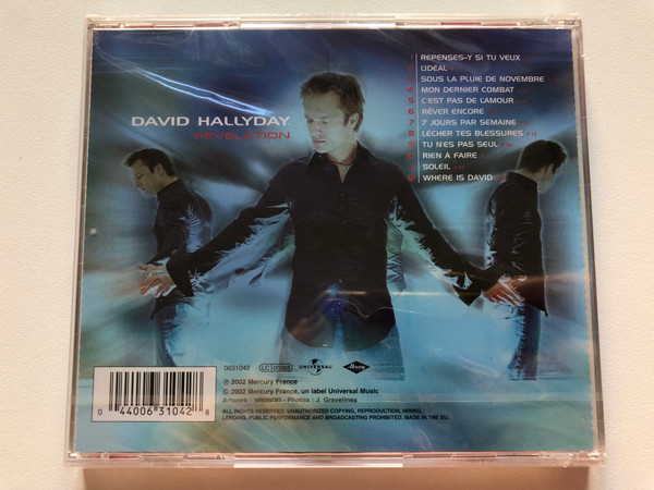 David Hallyday – Révélation / Nouvel Album, Inclus: Repenses - y si tu veux / Mercury Audio CD 2002 / 063 104 2