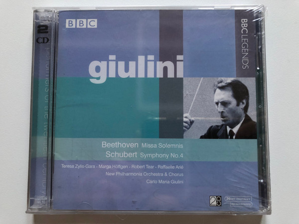 Giulini - Beethoven: Missa Solemnis, Schubert: Symphony No. 4 / Teresa Zylis-Gara, Marga Hoffgen, Robert Tear, Raffaelle Arie, New Philharmonia Orchestra & Chorus, Carlo Maria Giulini / BBC Music 2x Audio CD 2002 Stereo / BBCL 4093-2