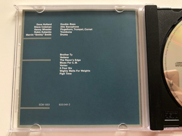Dave Holland Quintet - The Razor's Edge - with Steve Coleman, Kenny Wheeler, Robin Eubanks, Marvin "Smitty" Smith / ECM Records Audio CD 1987 / ECM 1353 