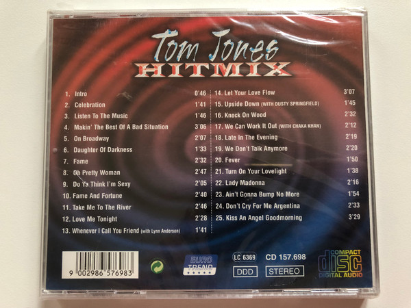Tom Jones – Hitmix - The Tiger Is Back / Celebration, Do Ya Think I'm Sexy, On Broadway, Pretty Woman, Fever, Upside Down, Knock On Wood, We Can Work It Out, a. m. o. / Eurotrend Audio CD Stereo / CD 157.698