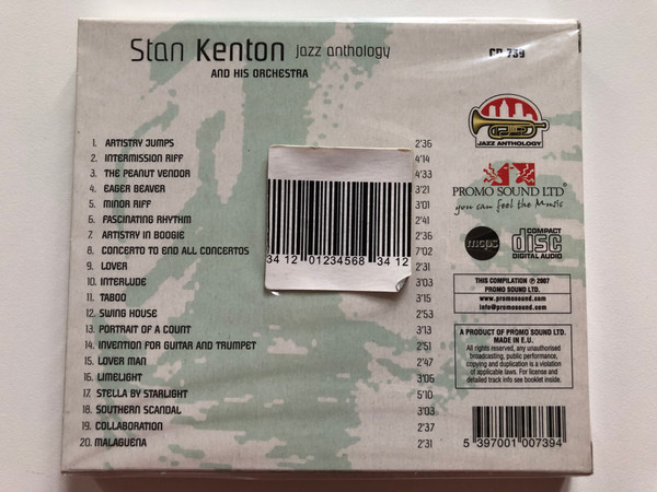 Jazz Anthology - Stan Kenton and his Orchestra / Original Recordings, Digital New Remastered / Promo Sound Audio CD 2007 / CD 739