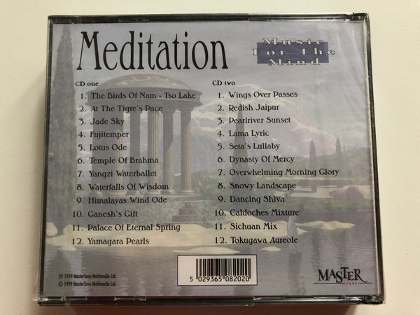 Meditation - Music For The Mind / The Birds Of Nam, Wings Over Passes, Jade Sky, Lama Lyric, Lotus Ode, Dynasty Of Mercy, Yangzi Waterballet, Dancing Shiva, Ganesh's Gift / MasterTone Multimedia 2x Audio CD 1999 / 0820