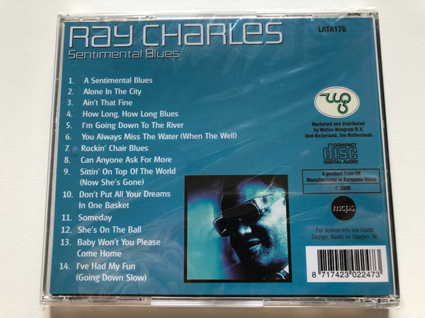 Ray Charles Sentimental Blues  MCPS CD Audio 2005