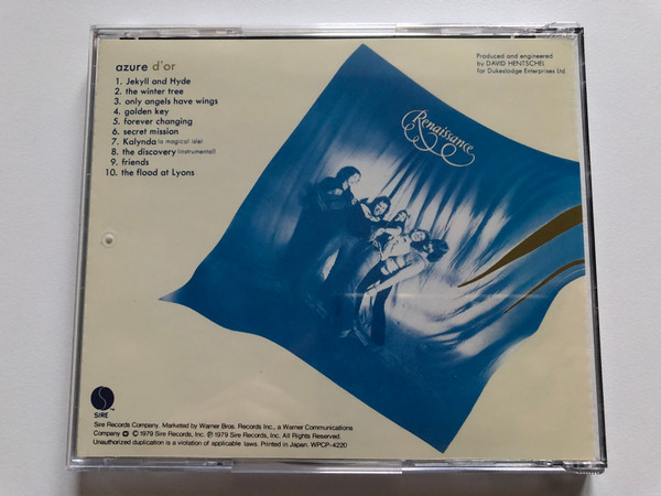 Renaissance Azure D'or  Sire Records Audio CD 1979